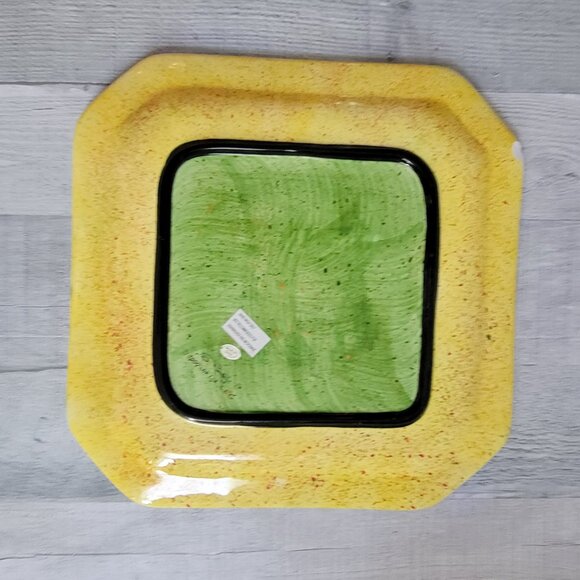 Hand-Painted Ceramic Square Plate With Lemon & Strawberry Design By S. Purifoy - Picture 6 of 8